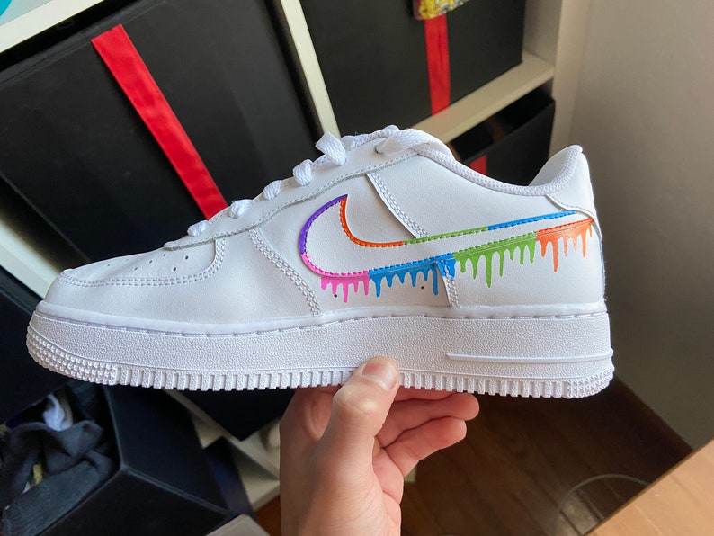 air force 1 with rainbow bottom