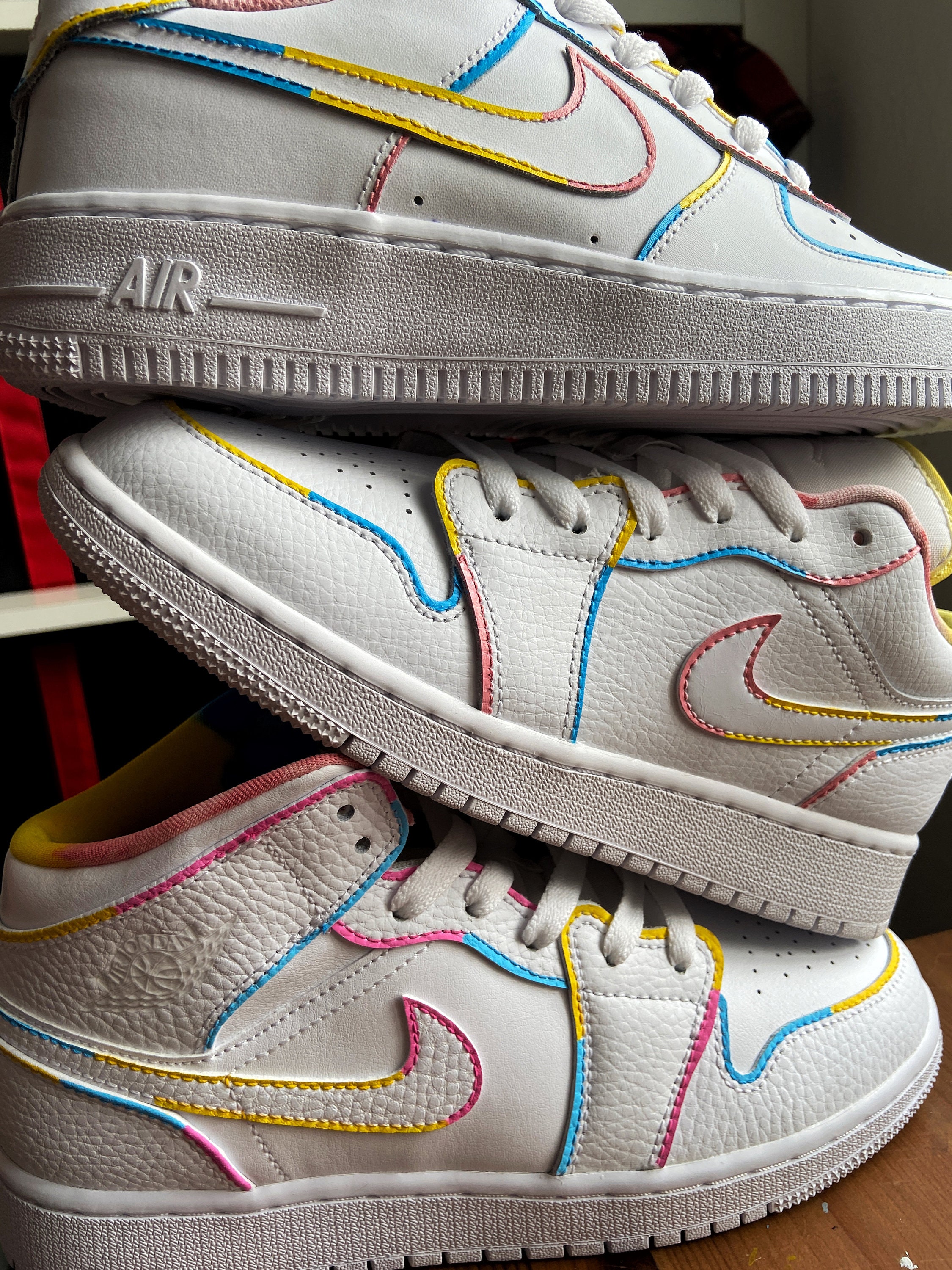 Nike Air Jordan 1 Cotton Candy CUSTOM | Etsy UK