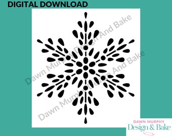 DIGITAL DOWNLOAD SVG Cookie Stencil - Snowflake design (style 2) Snow, Winter, Holidays *No Physical Item* Make Your Own Stencil Jpeg Png
