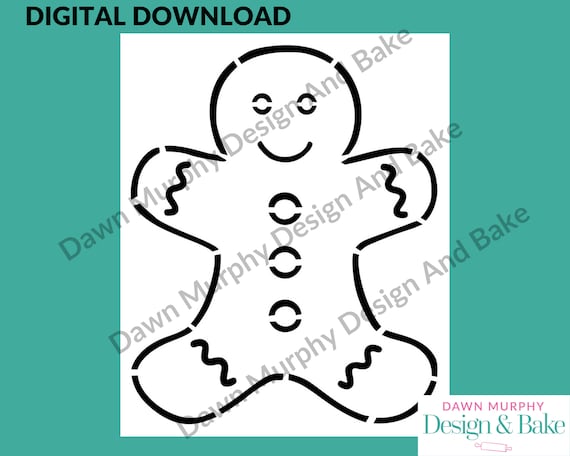 DIGITAL DOWNLOAD SVG Cookie Stencil Gingerbread Man Design - Etsy