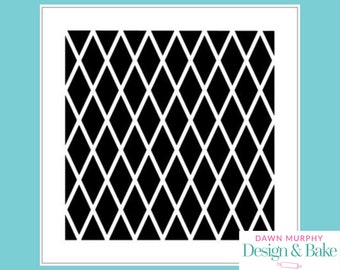 Diamond Lattice Cookie Stencil- Pattern Grid Biscuit Cookie Decorating Physical Stencil UK Background Cake Craft Reusable Stencil