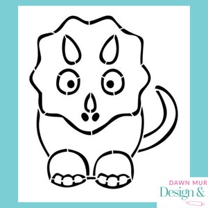 Triceratops Dinosaur Paint Your Own PYO Biscuit Cookie Physical Stencil UK Cake Craft Reusable Stencil