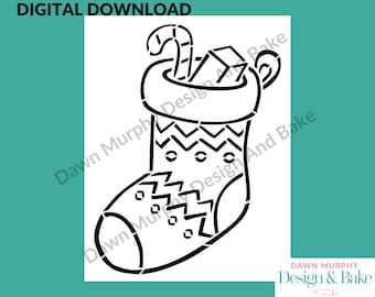 DESCARGA DIGITAL SVG Plantilla de galleta - Diseño de media navideña para pintar tus propias galletas/galletas *Sin artículo físico* Crea tu propia plantilla