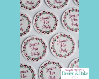 Hen Party Do Weekend Night Edible Toppers Pre Cut for Cakes Cupcakes Drinks Cookies Desserts Street Party Wafer paper, card, icing paper