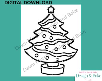 DESCARGA DIGITAL SVG Cookie Stencil - Diseño de árbol de Navidad para pintar sus propias galletas / galletas - * Sin artículo físico * Haga su propia plantilla