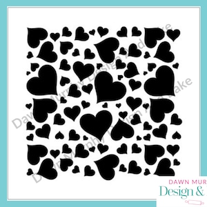 Cookie Stencil- Random Scattered Heart Biscuit Cookie Decorating Physical Stencil UK Background Cake Craft Reusable Stencil