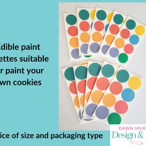 Pastel Colour Edible paint palettes suitable for paint your own cookies/biscuits/cakes- option to include brushes too-sold in multiples x 10