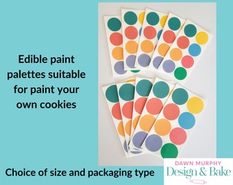 Pastel Colour Edible paint palettes suitable for paint your own cookies/biscuits/cakes- option to include brushes too-sold in multiples x 10