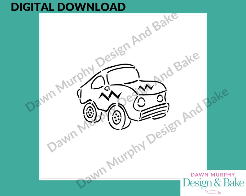 DIGITAL DOWNLOAD SVG Cookie Stencil Racing Car, truck design for paint your own biscuits/cookies No Physical Item Make Your Own Stencil image 2