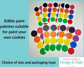 Edible paint palettes suitable for paint your own cookies/biscuits/cakes - option to include brushes too - sold in multiples of 10