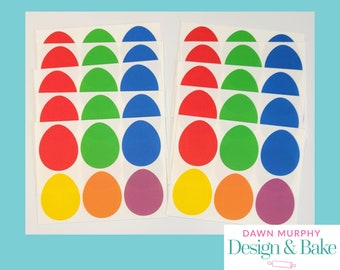 Egg shaped edible paint palettes suitable for paint your own cookies- bright colours- option to include brushes too- sold in multiples of 10