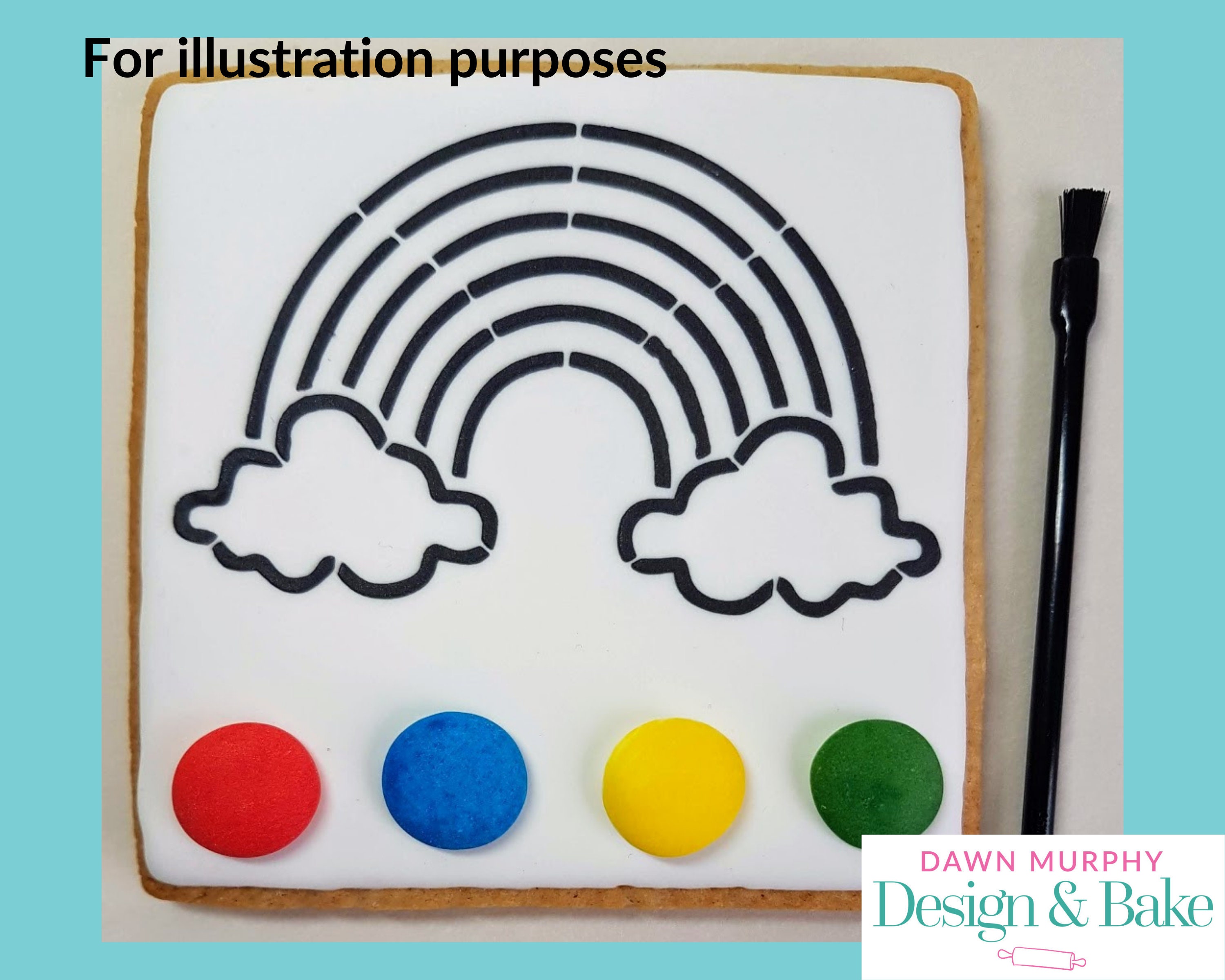 Cookie Stencil Rainbow Clouds Paint Your Own PYO Biscuit - Etsy UK