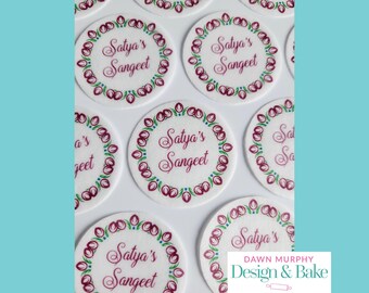 Sangeet Party Pre Wedding Hindu Edible Toppers Pre Cut for Cakes Cupcakes Drinks Cookies Desserts Street Party Wafer paper card, icing paper