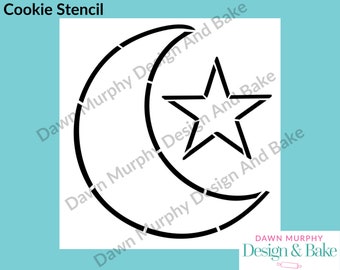Cookie Stencil - Crescent Moon and Star Paint Your Own PYO Biscuit Physical Stencil UK  Ramadan, Eid, Festival, Islam, Muslim Celebration