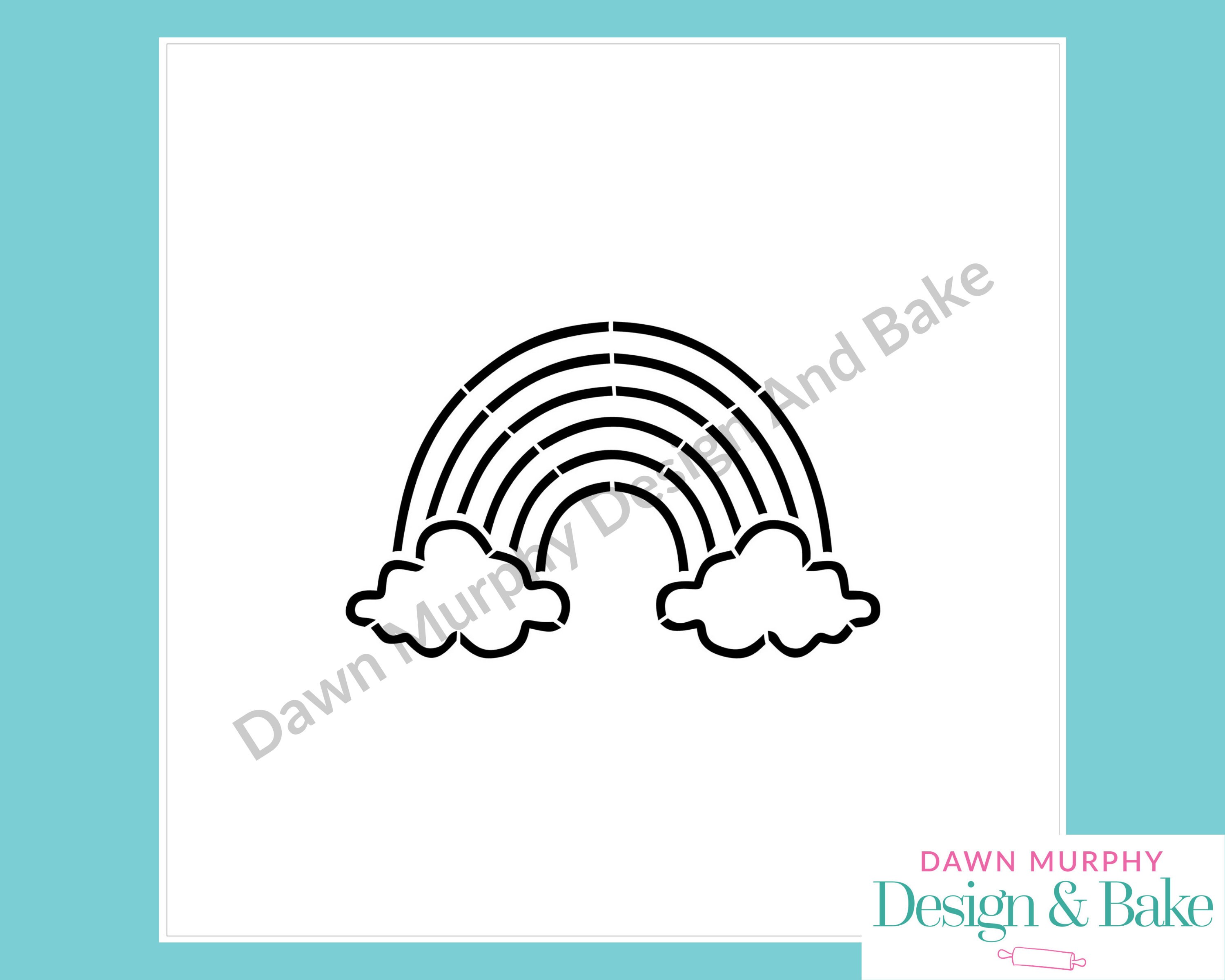 Cookie Stencil Rainbow Clouds Paint Your Own PYO Biscuit - Etsy UK