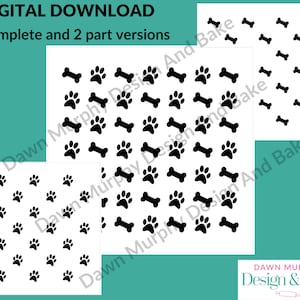 DIGITAL DOWNLOAD SVG Cookie Stencil - Paws and bones, dog design for biscuit/cookie decorating - *No Physical Item* Make Your Own Stencil