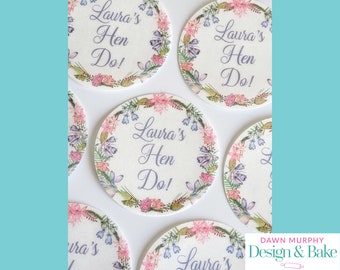 Hen Party Do Weekend Night Edible Toppers Pre Cut for Cakes Cupcakes Drinks Cookies Desserts Street Party Wafer paper, card, icing paper