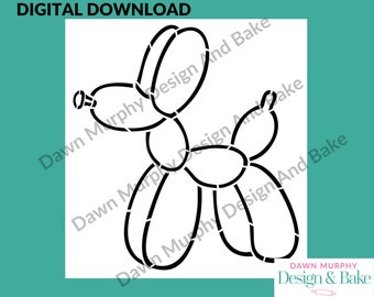 DIGITAL DOWNLOAD SVG Cookie Stencil - Balloon dog fun design for paint your own biscuits/cookies *No Physical Item* Make Your Own Stencil