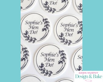 Hen Party Do Weekend Night Edible Toppers Pre Cut for Cakes Cupcakes Drinks Cookies Desserts Street Party Wafer paper, card, icing paper