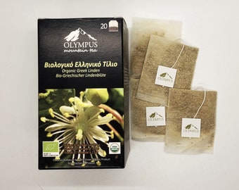 Organic  Greek Linden. 20 Tea bags. Net Weight 30 g / 1.05 oz