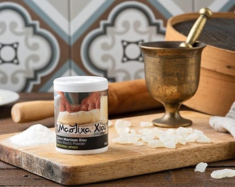 Polvo de mástica de Quíos para cocinar. Griega, 100% natural. 50 g (1,76 oz), frasco de plástico. Marca líder en ventas en EE. UU.