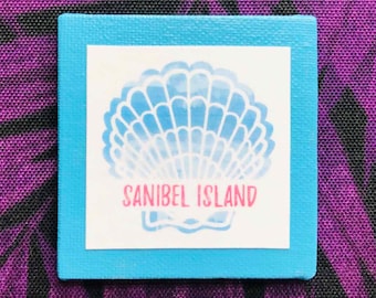 Sanibel Island Gift / Seashell Magnet / Sanibel Art / Florida Gift / Seashell Art / Sanibel Captiva / Beauty Swim / Seashell Gift