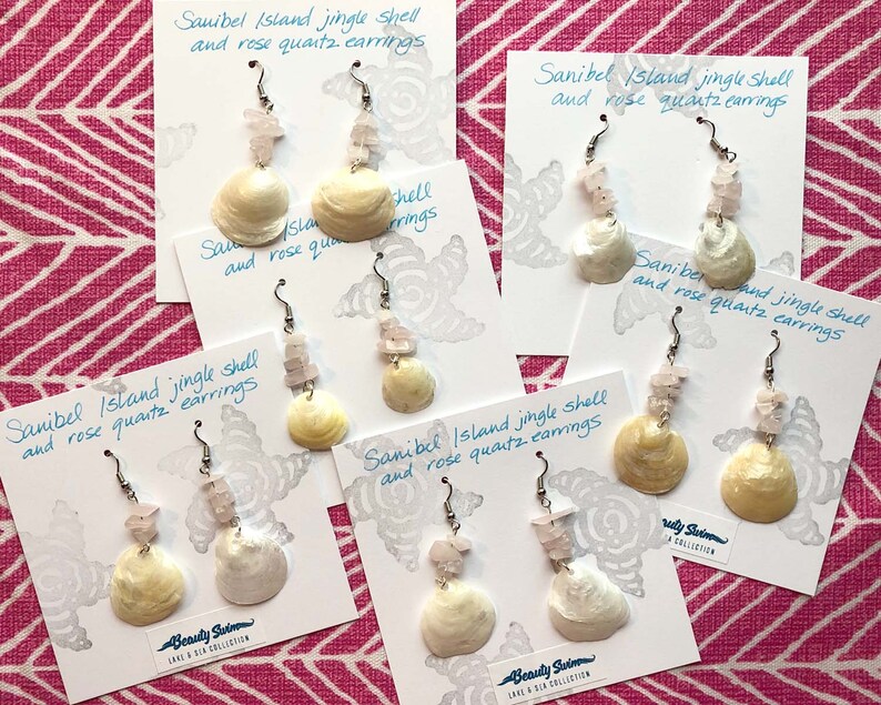 Sanibel Island Bowmans Beach jingle shell earrings image 2