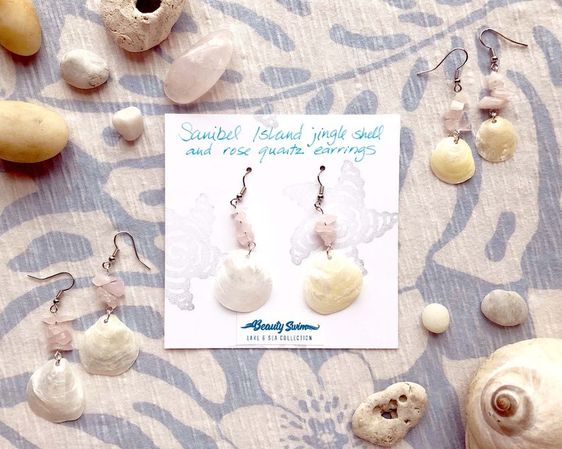 Sanibel Island Bowmans Beach jingle shell earrings image 3