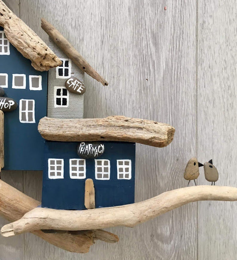 Drift Wood Home Wall Decor Model Wood Houses Wall Hangings Etsy Canada