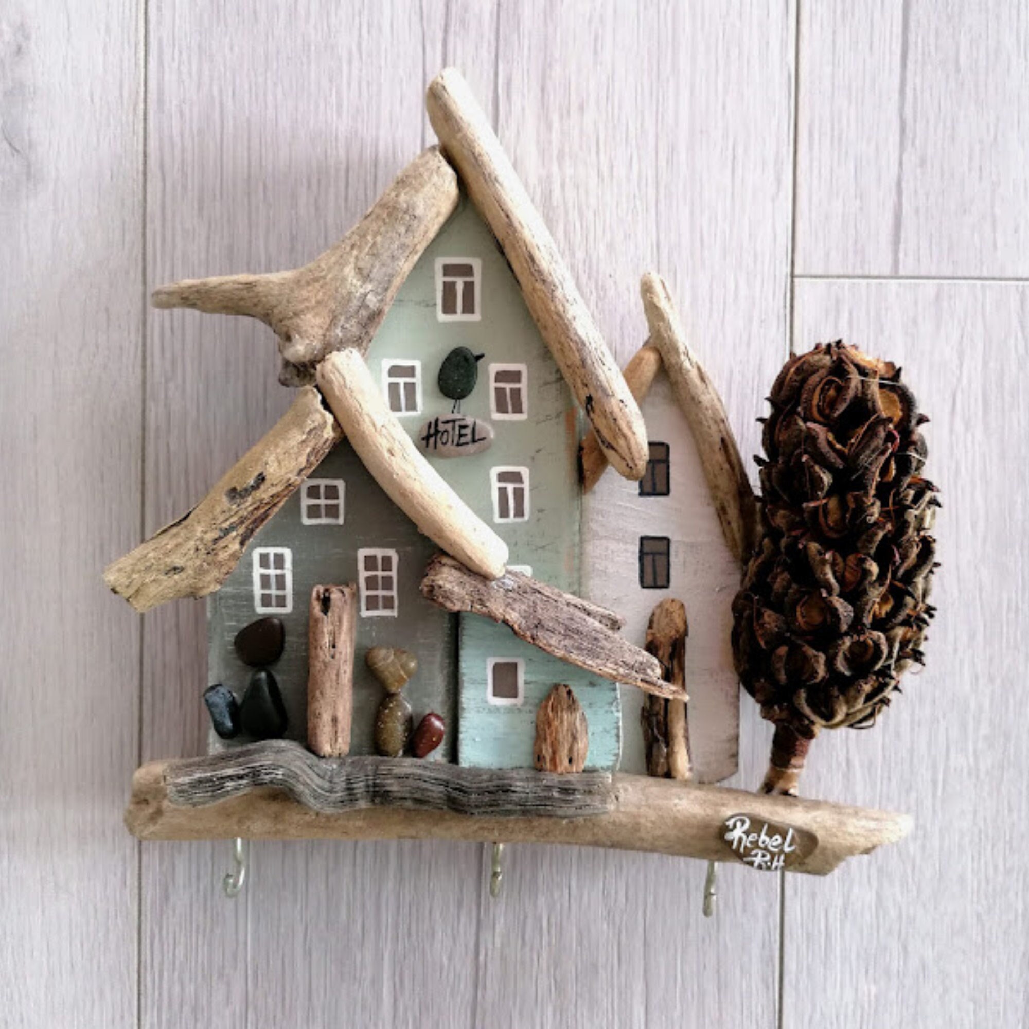 Drift wood key holders, Wall Decor, Home Decor, key holder, Wooden Key Holder, Housewarming Gift, Entryway Organizer, driftwood houses