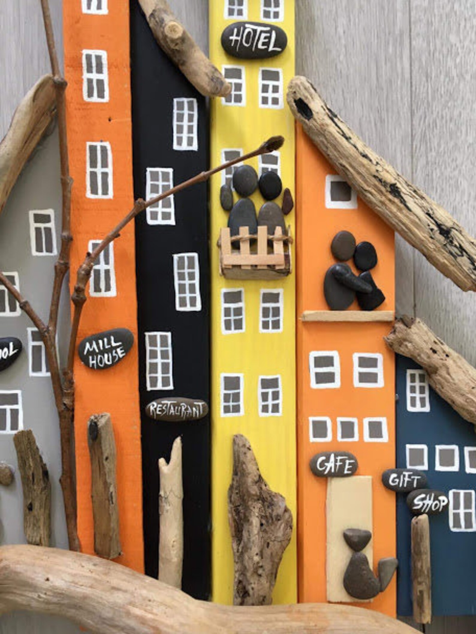 Drift Wood Home Wall Decor Model Wood Houses Wall Hangings Etsy Canada