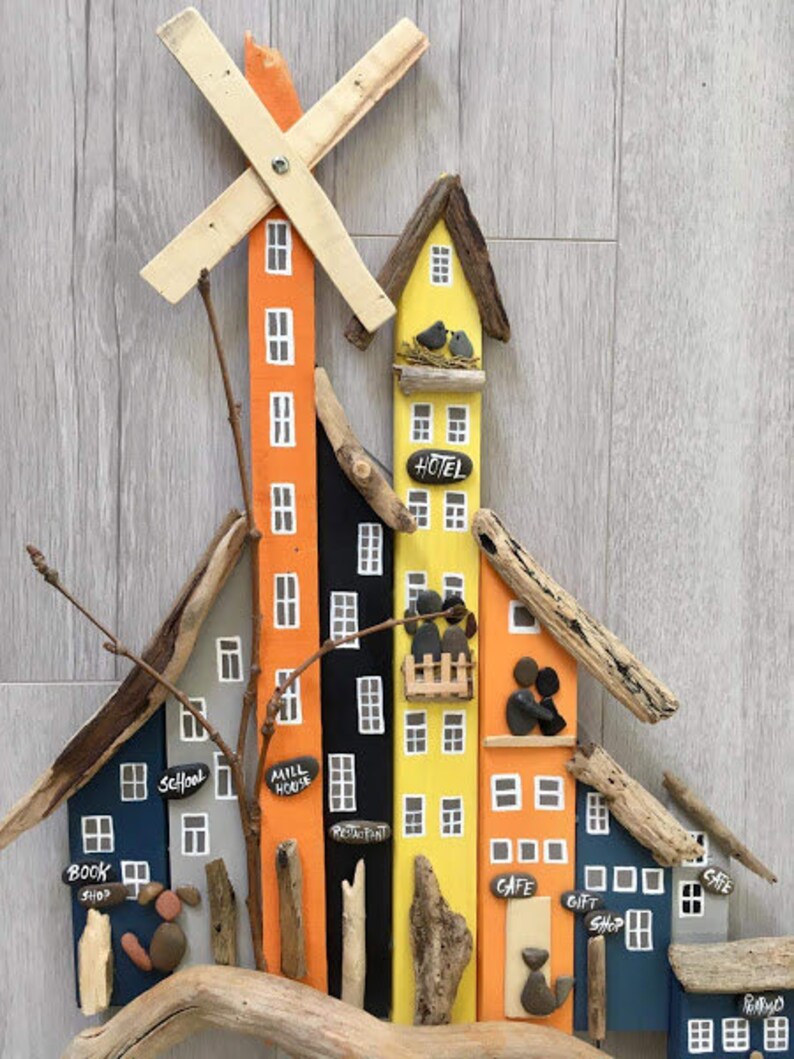 Home Wall Decor Wood Houses Wall Hangings Miniature Houses | Etsy