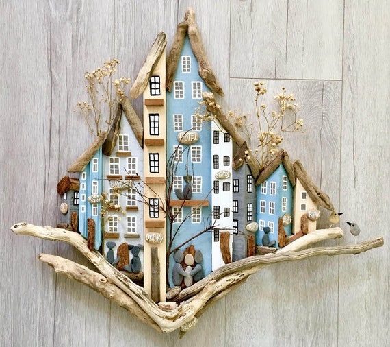 Wood Home Decor Wall Hangings Wall Decor Miniature Houses | Etsy