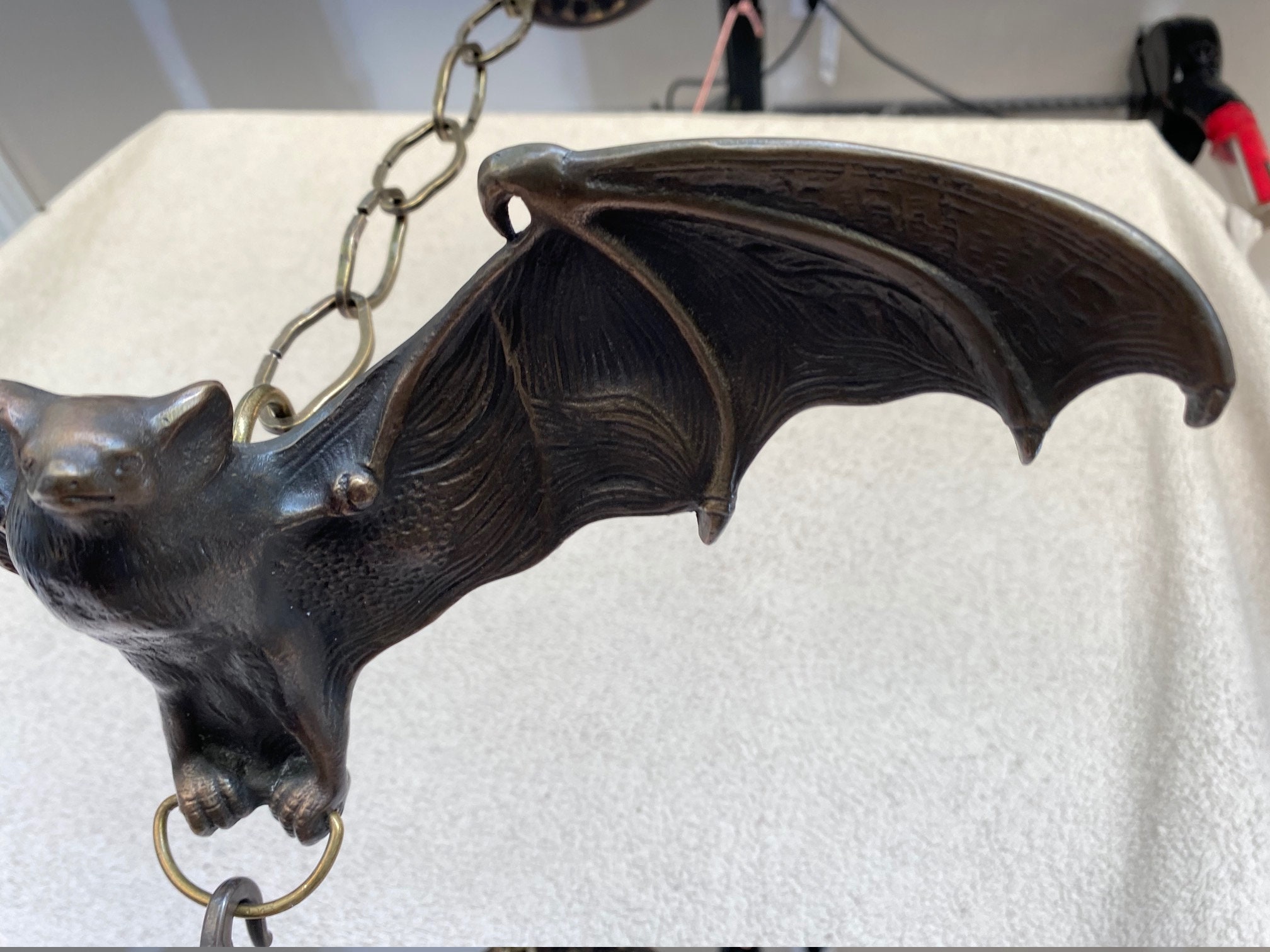 BAT Chandelier FABULOUS Artistmade 102 Solid BRONZE Gothic Etsy