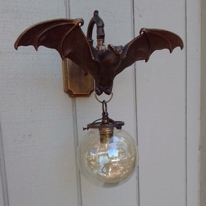 Fabelhafte Fledermaus Wandleuchte! Massiv Bronze! Massive Messing Montur #WSO für Outdoor # WSI Interior!