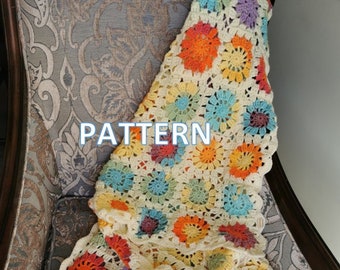 Crochet Pattern: blanket/ afghan / throw /  granny square blanket / vintage modern