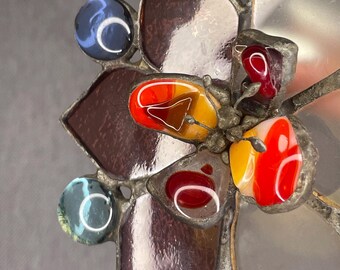 Flor de vida floreciente - atrapasol de vidrieras