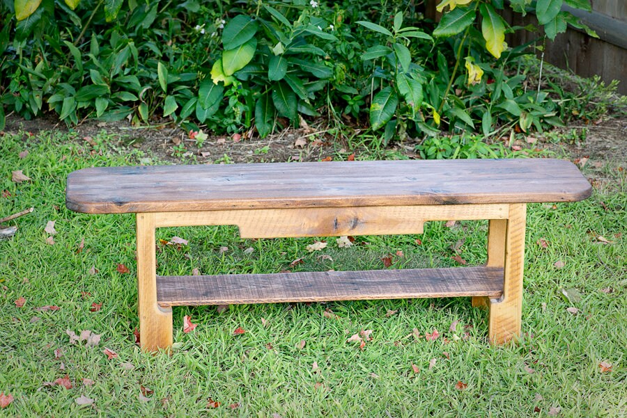 Entrada de banco de madera banco de madera maciza pasillo | Etsy