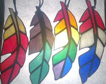 Stained Glass FEATHER; 4 COLORS to CHOSE from!