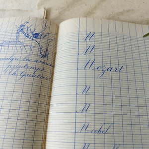 Vintage French writing notebook.