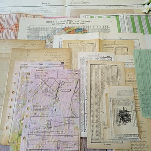 Kit papiers anciens "Encore plus de chiffres". Papiers pour le journaling.