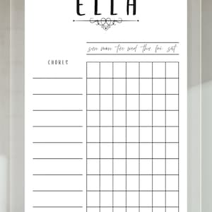 Personalized Acrylic Chore Chart for Children and Kids - Dry Erase Board