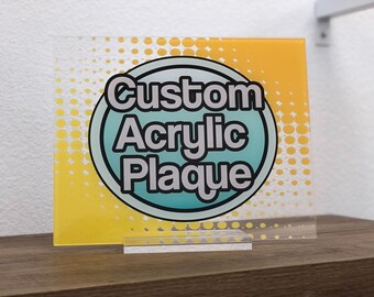 Custom UV Printed Acrylic Plaque - Personalized Designs - Commemorative Home Decor Gift - High Quality Clear Acrylic - Pets, Couples