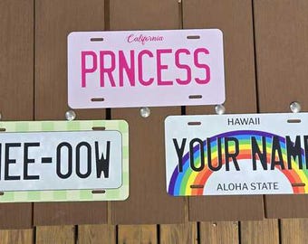 Placa de matrícula de aluminio personalizada con impresión novedosa: placa personalizada para coche, aluminio .040, impresión a todo color, ideal para regalo o marca comercial.