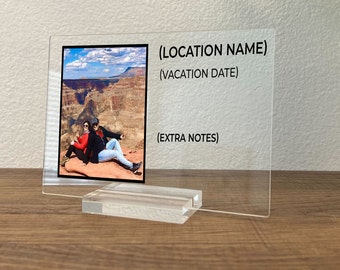 Commemorative Vacation Plaque - Celebratory Lifestyle Reminiscent Desk Acrylic - UV Printed Custom Personalized Design
