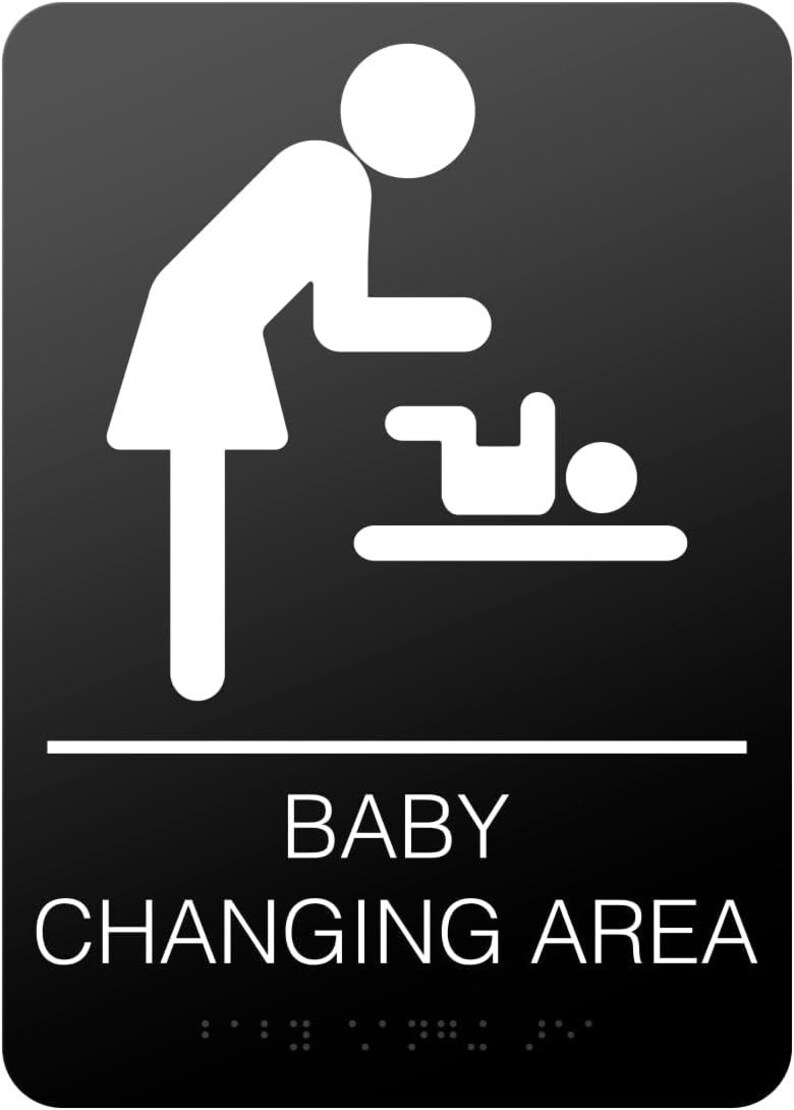 Set of 3 - ADA Baby Changing Area Restroom Acrylic Sign - 6x9 Inches ...