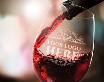 Set di 12 bicchieri da vino personalizzati, bicchiere da vino inciso personalizzato, regalo personale per bicchiere da vino, aggiungi logo al bicchiere da vino, bicchiere da vino inciso al laser