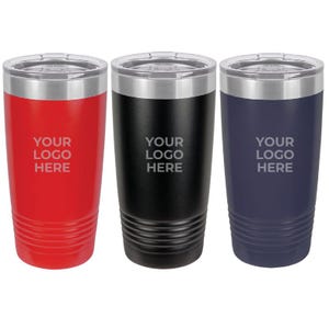 Custom Engraved Polar Camel 20 oz. Vacuum Insulated Ringneck Tumbler with Clear Lid - Personalized Stainless Steel Travel Tumbler