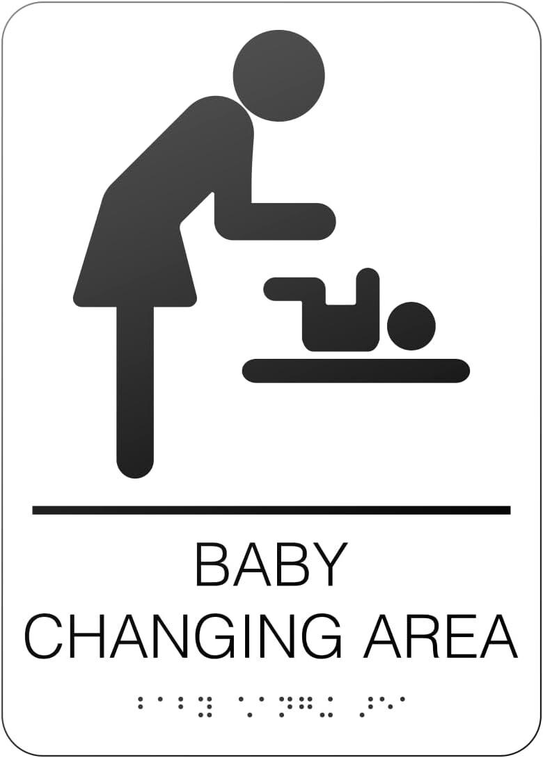 Set of 3 - ADA Baby Changing Area Restroom Acrylic Sign - 6x9 Inches ...
