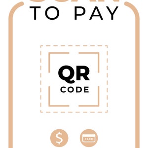Modern QR Code Payment Acrylic Stand - 5x7 Inch - Cashless Payment Convenience - Contactless Shopping - Point of Sale Display